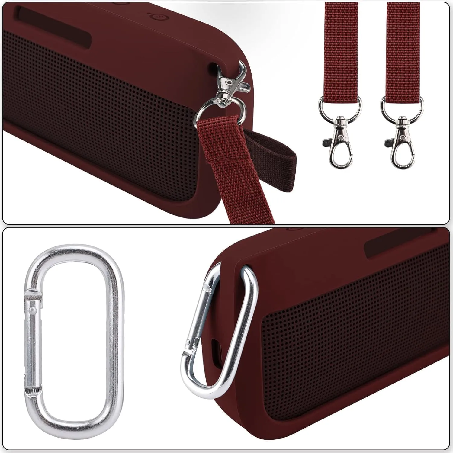 co2CREA Soft Silicone Case Replacement for Bose SoundLink Flex Bluetooth Portable Speaker Carmine Red Case