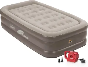 Coleman SupportRest Double-High 18" Twin Air Mattress | Indoor and Outdoor Raised Airbed with 120V Rechargeable Air Pump | Blow Up Air Mattress for Camping