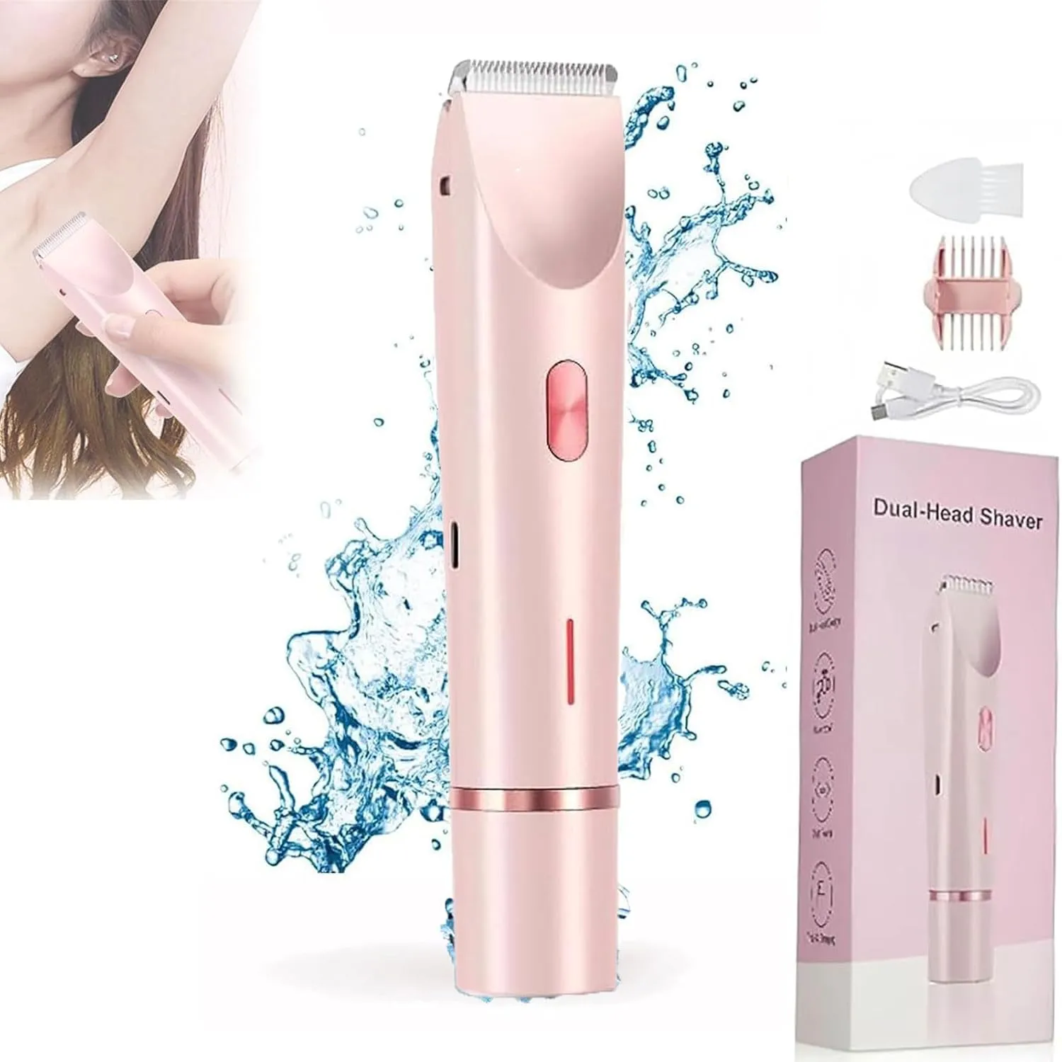 Comfort 2 in 1 Electric Lady Shaver, Bald Cat Razor for Women, Dual Head Electric Shaver for Women (1Pcs)