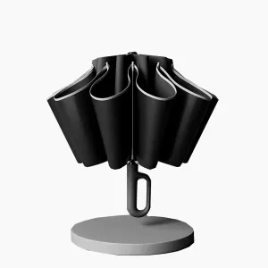 Compact Umbrella for Travel Umbrella with Novelty Carabiner Handle Ring Buckle Windproof Umbrella Reflective Safety Strip Portable Umbrella for Men and Women Automatic Umbrella