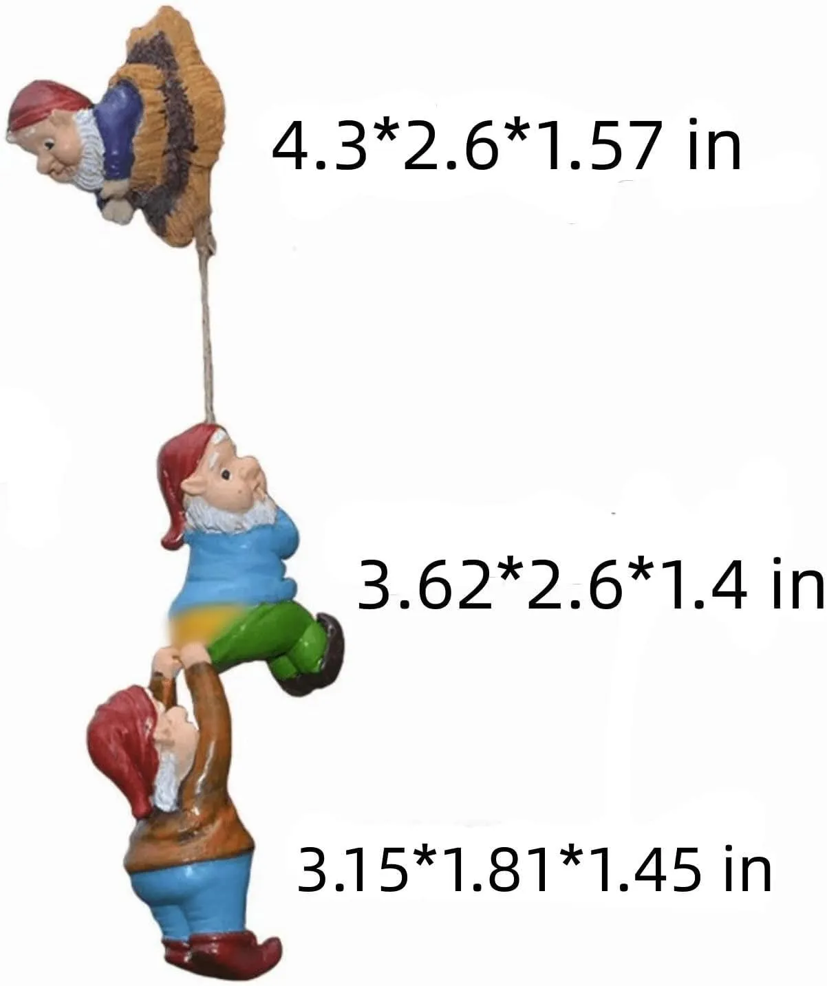 coolboy Climbing Rope Gnomes Garden Statue,Gnom Statue Resin Garden Gnome Tree Hugger Outdoor Decor Accessories,Miniature Figurines Micro Garden Gnome Landscape Figurine for Lawn Balcony Patio
