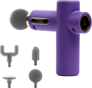 Copper Fit Unisex Adult Massage Gun, Rechargeable with 4 Massage Attachments, Purple