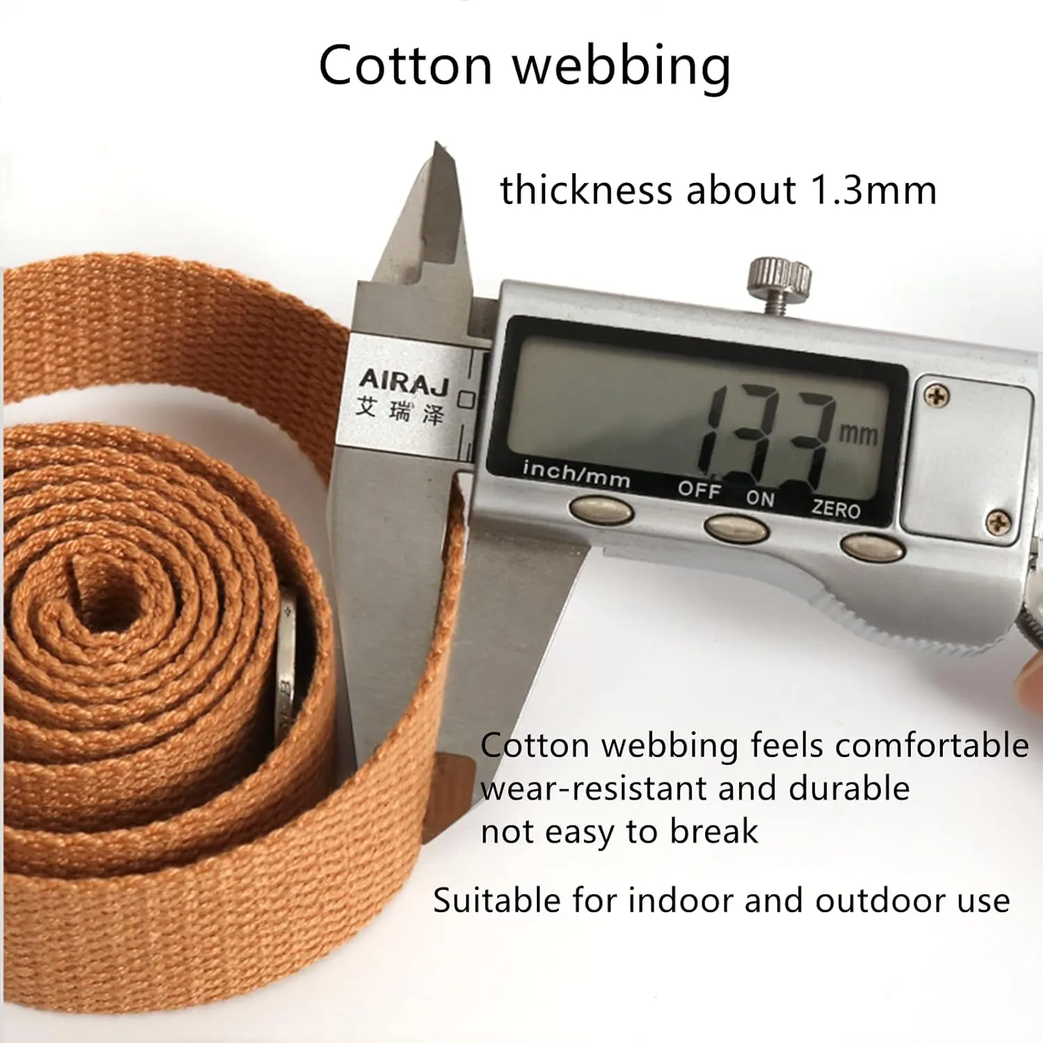 Cotton Webbing Strap for Lawn Chairs Bags Handles Luggage Cargo Strapping Climbing 3/4" 1" 1.5" 2" Wide