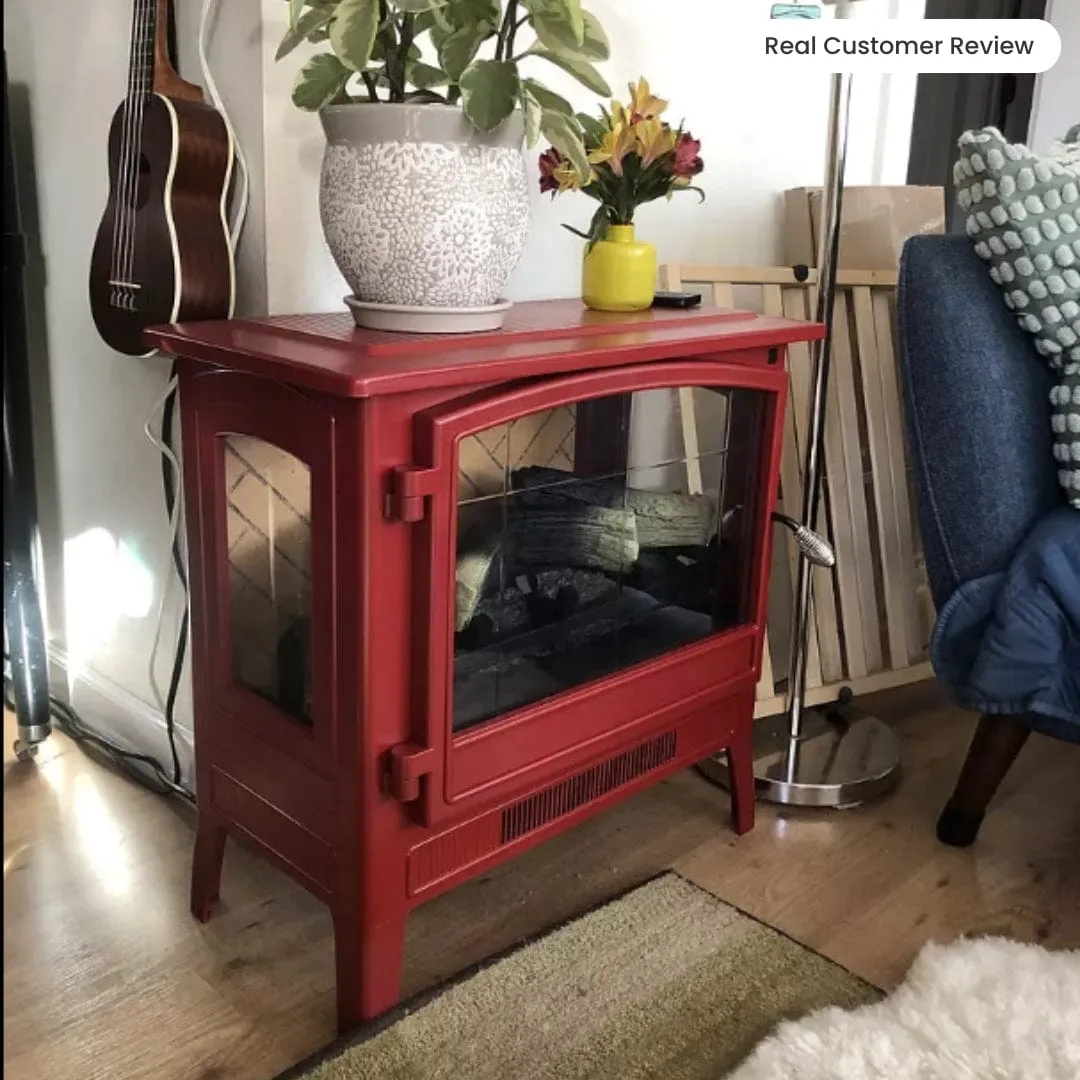 Country Living Deep Red Infrared Electric Fireplace Stove Heater