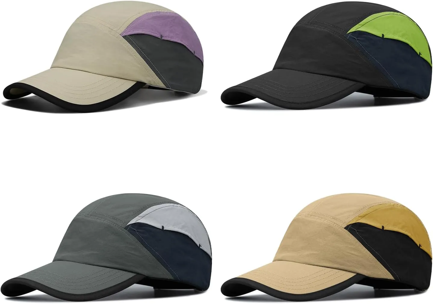 Croogo Quick Dry Baseball Cap Dad Hat Multi Color 5 Panel Sports Caps UV Protection Sun Hat Waterproof Snapback Trucker Hats