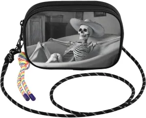 Crossbody Bag Skeleton Bathtub Funny for Women Cell Phone Purses Women's Small Shoulder Handbags Wallet Purse with Strap