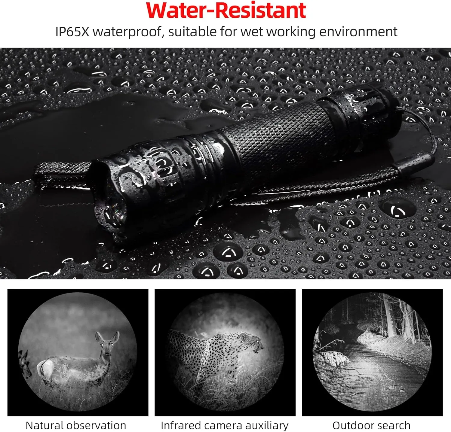 DARKBEAM ir Flashlight Infrared 850nm Light LED Rechargeable Mini for Night Vision, Tactical ir Illuminator with Long Range & High Power, Focus Adjustable for Hunting, Observation, Search, with Clip
