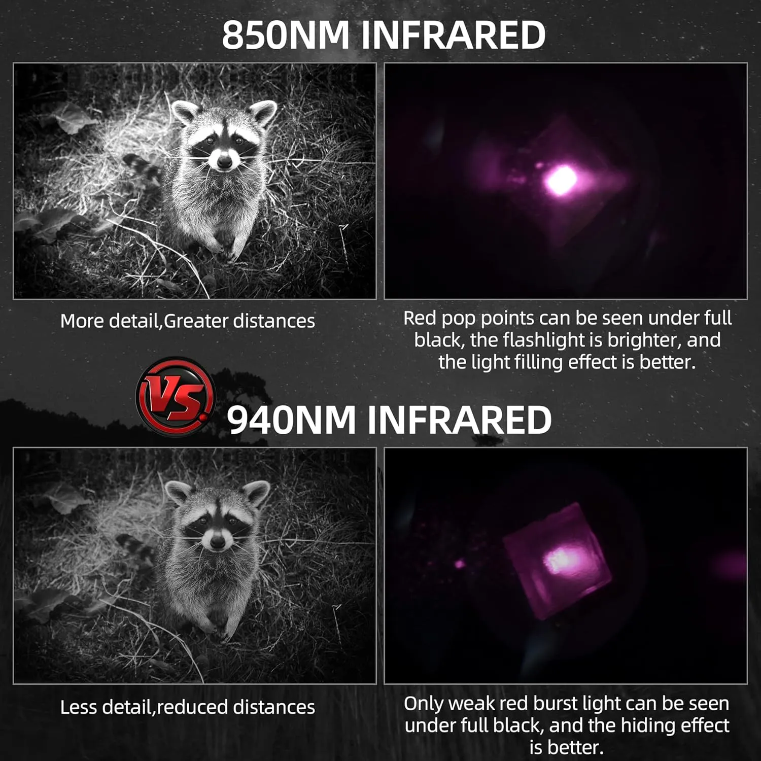 DARKBEAM ir Flashlight Infrared 850nm Light LED Rechargeable Mini for Night Vision, Tactical ir Illuminator with Long Range & High Power, Focus Adjustable for Hunting, Observation, Search, with Clip