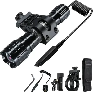 DARKBEAM ir Flashlight Infrared 940nm Lights LED Mini for Night Vision, Rechargeable Portable Tactical ir Illuminator Torch, Focus Adjustable for Hunting, Observation, Search, with Clip