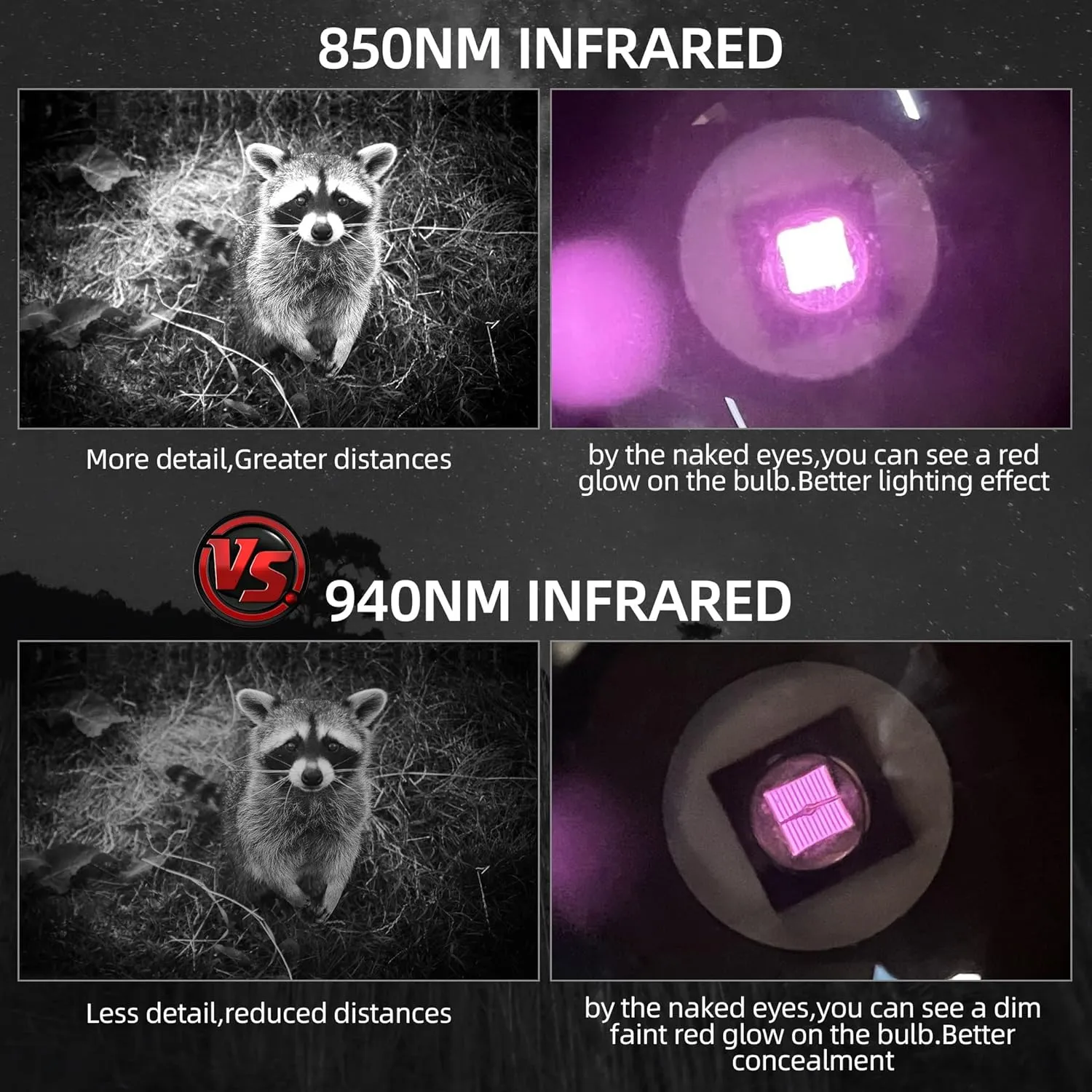 DARKBEAM ir Flashlight Infrared 940nm Lights LED Mini for Night Vision, Rechargeable Portable Tactical ir Illuminator Torch, Focus Adjustable for Hunting, Observation, Search, with Clip