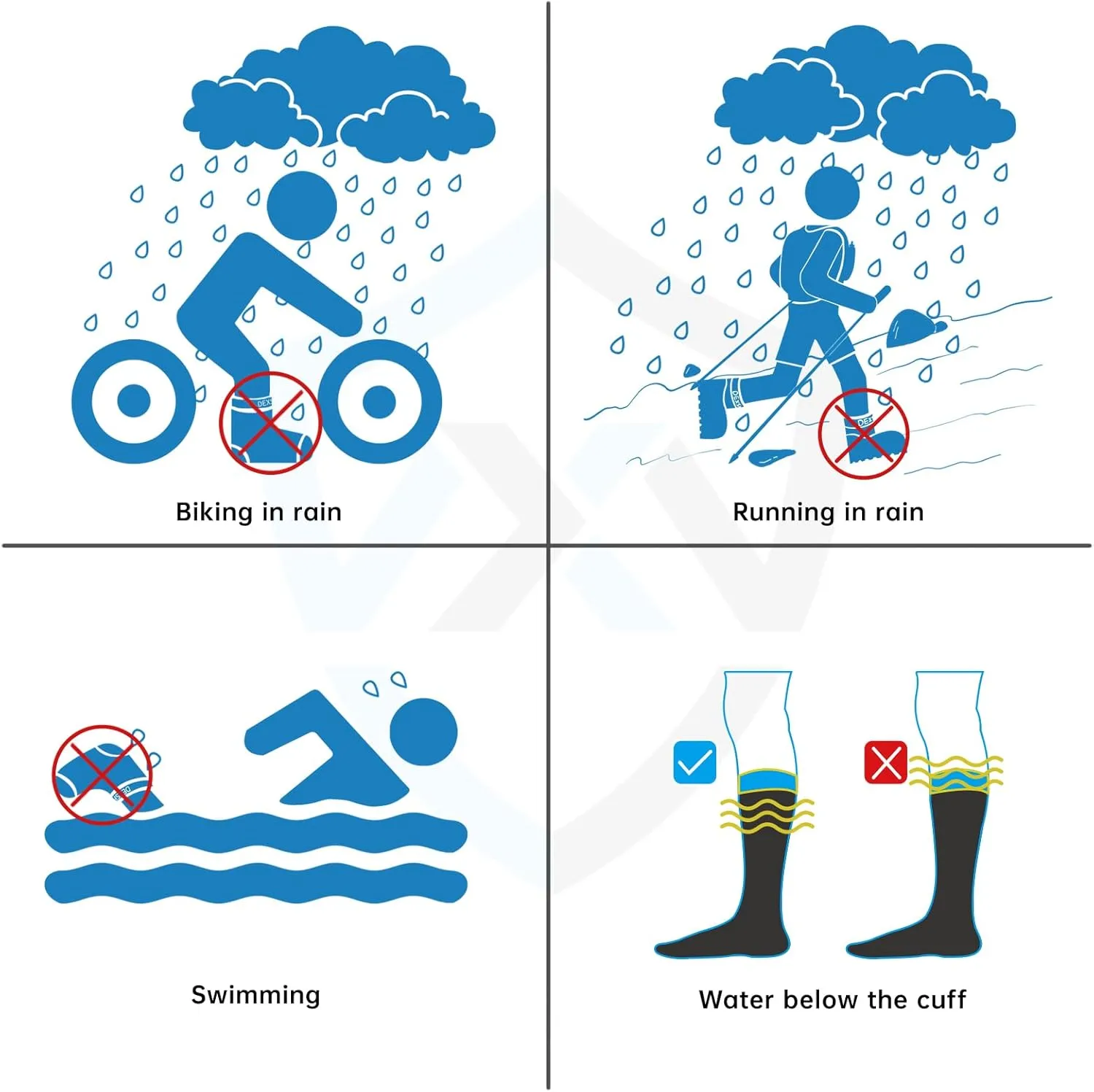 DexShell Waterproof Socks for Men & Women, Ultralite for Hiking Walking Outdoor Activities in Cold Wet Weather, Unisex Ankle