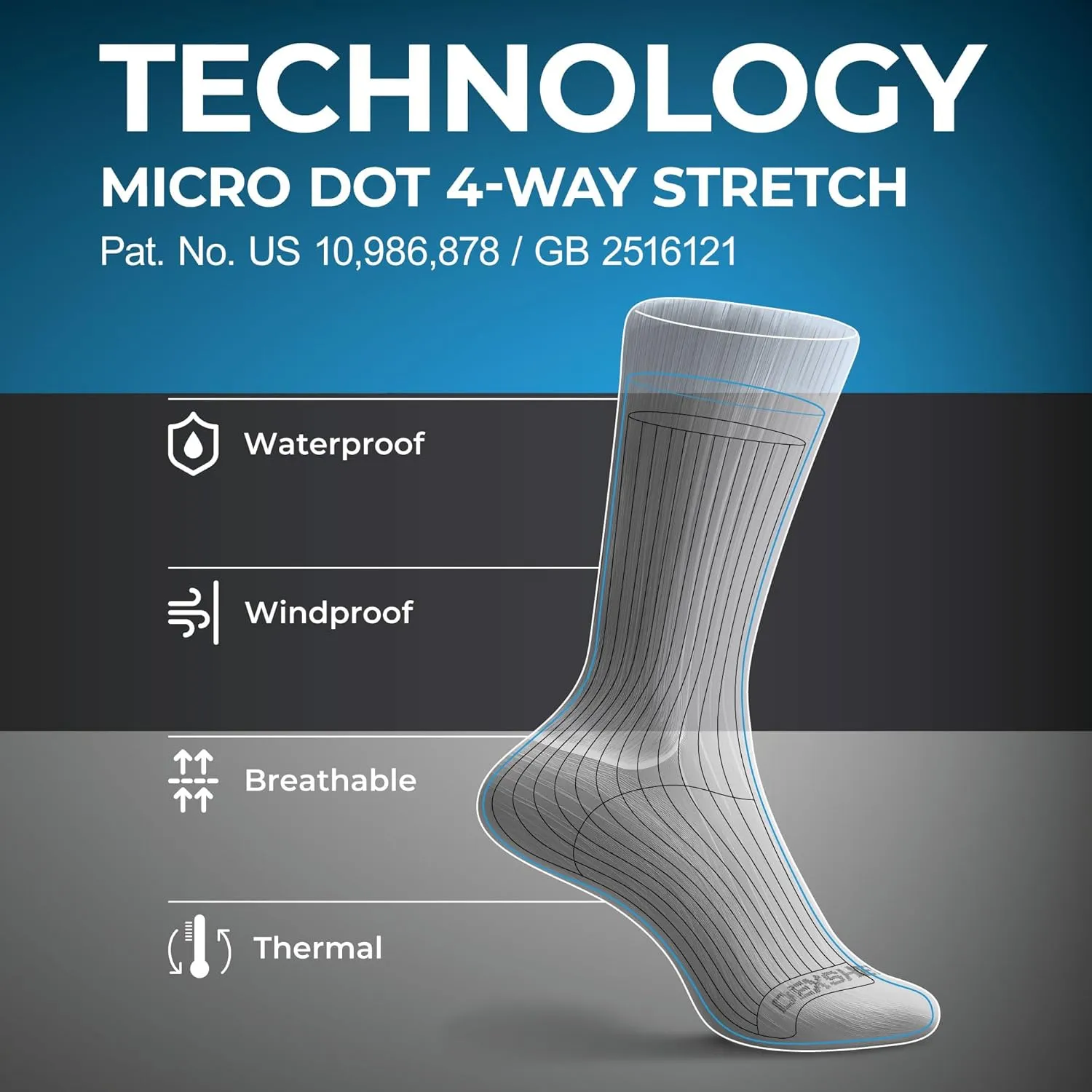 DexShell Waterproof Socks for Men & Women, Ultralite for Hiking Walking Outdoor Activities in Cold Wet Weather, Unisex Ankle