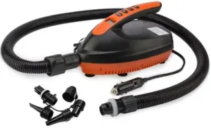 Digital Electric Air Pump Compressor | LCD Display | 16 PSI Multi Purpose Air Pump | Water Sports Inflatables | Let's Tie Up | 110 Watts | 0-16 Changeable PSI | Car Cig Adapter