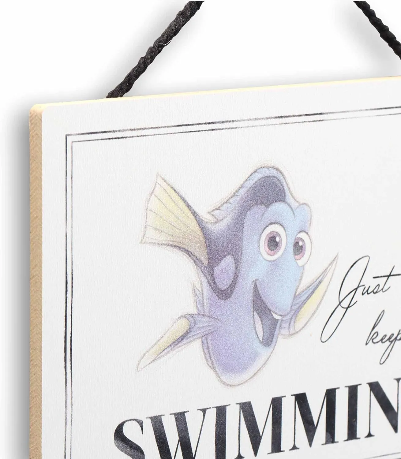Disney Finding Nemo Dory Quote Hanging Wood Wall Decor - Just Keep Swimming Sign for Home Decorating