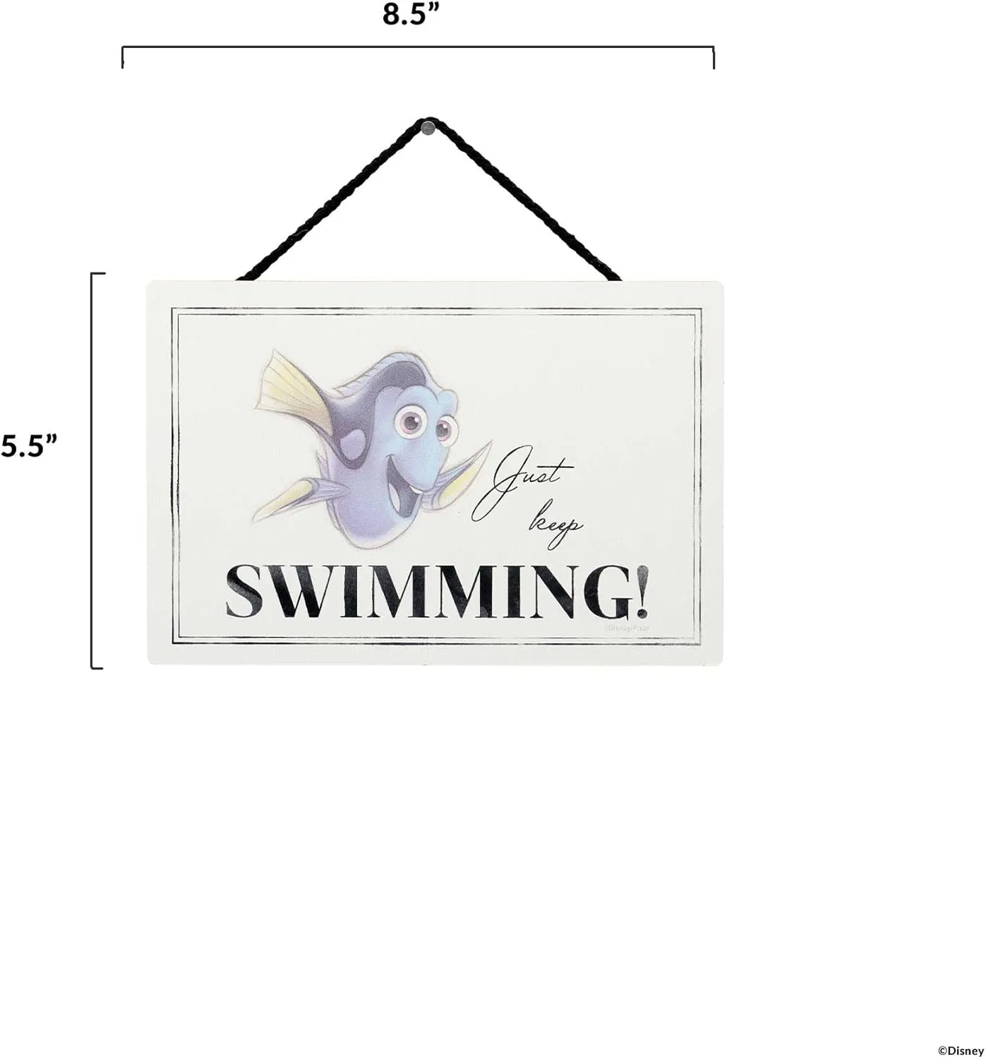 Disney Finding Nemo Dory Quote Hanging Wood Wall Decor - Just Keep Swimming Sign for Home Decorating