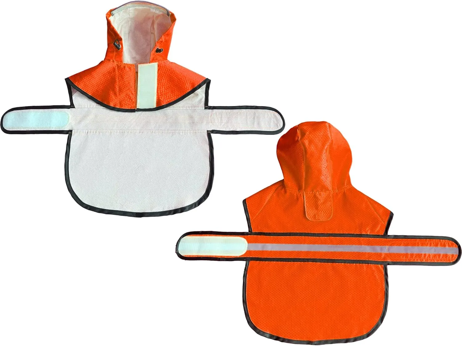 Dog Raincoat Waterproof Reflective Slicker - Lightweight Breathable Hooded Poncho Rain Coat Jacket with Adjustable Belly Strap and Leash Hole for Small Medium Large Dogs (Large, Orange)