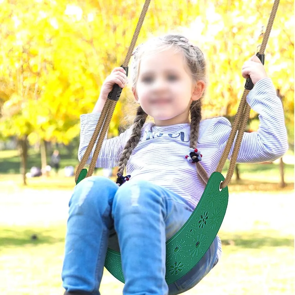 Dolibest Toddler Swing Set Accessories High Back Full Bucket Swing Seats w/Adjustable Rope and 4 Locking Carabiners, Cute Elephant Shape Design 600LB Capacity (2 Pack)