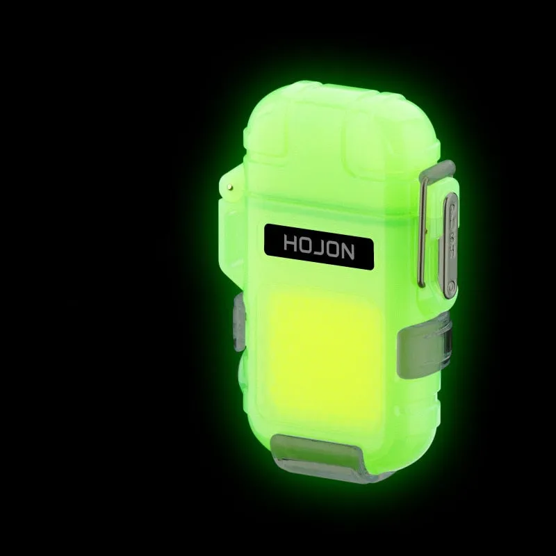 Double Arc Lighter Torch Flashlight USB Rechargeable Waterproof Windproof Glow-in-the-Dark