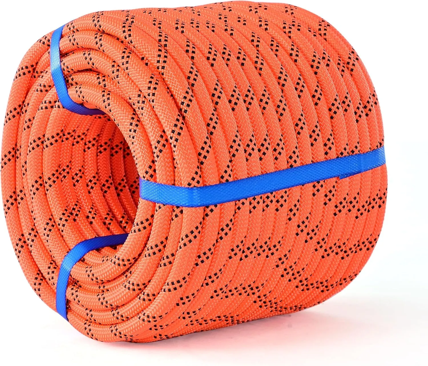 Double Braid Arborist Rope,1/2 in x 100 ft Arborist Rigging Polyester Rope,50 Strand Rope Swing for Tree Bull Rope for Outdoor, Tree Work, Swing, Sailing, Orange/Black