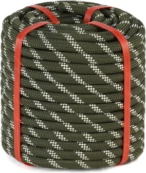 Double Braid Arborist Rope(1/2 in x 100ft) - 48 Strand Rope Swing for Tree Diverse Outdoor Applications Construction, Climbing, Swing, Sailing