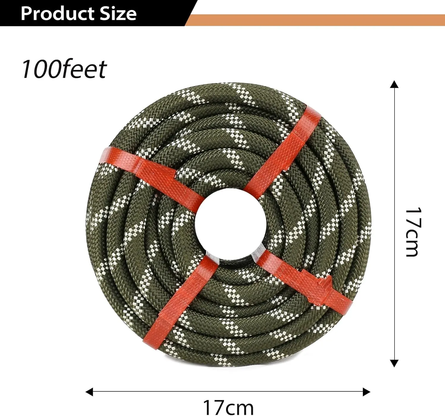 Double Braid Arborist Rope(1/2 in x 100ft) - 48 Strand Rope Swing for Tree Diverse Outdoor Applications Construction, Climbing, Swing, Sailing