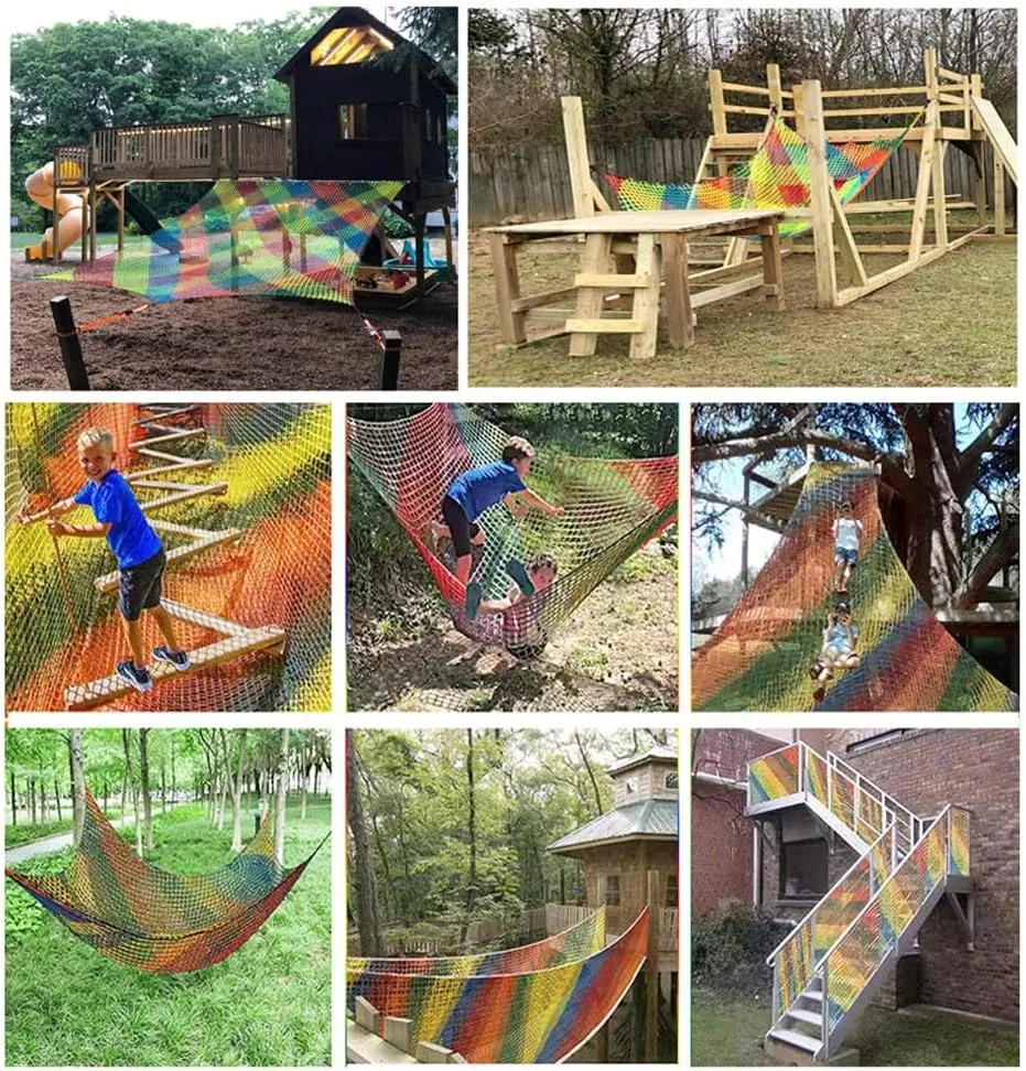 Double Layer Durable Kids Playground net Climbing Cargo Net Polyester Double Layers Cargo Net Climbing Outdoor Playground Climbing Cargo Net