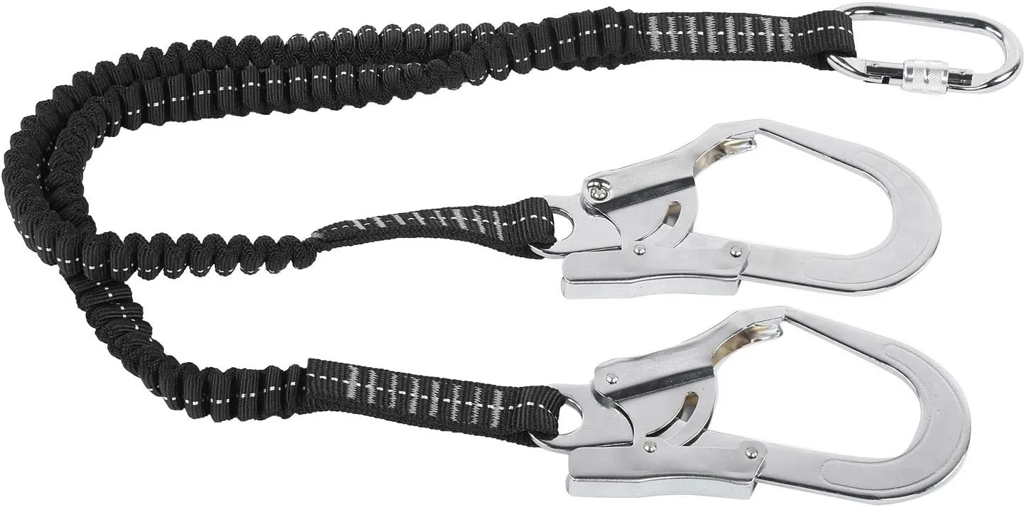 Double Steel Large Hook Elastic String High Altitude Safety Belt Highstrength Wear Ideal For Mountain Climbing High Altitude Operations High Rise Construction