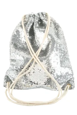 Drawstring Sequin Backpack with Rope Straps