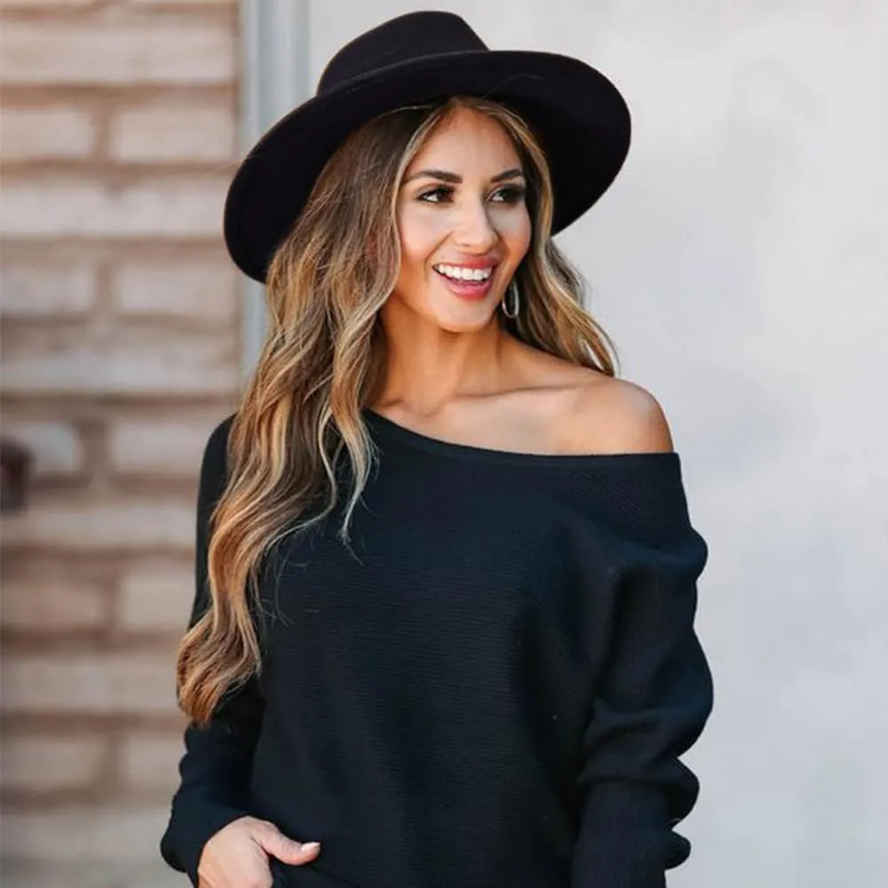 DRESHOW Women Classic Felt Fedora Wide Brim Floppy with Belt Buckle Panama Hat
