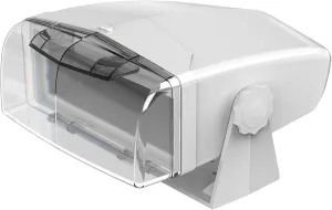 Dual Electronics MH200 Universal Gimbal Marine Radio Housing Unit, Transparent Fold-Down Door, Fully Enclosed Design, Single DIN, White