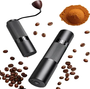 Dual-Mode Manual Coffee Grinder with Titanium Burr – Portable Rechargeable Handheld Coffee Maker for Espresso, French Press, Camping & Travel