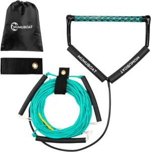 Dyneema Wakeboard Rope 75ft, No Stretch Wakeboard Rope and Handle Water Ski Rope for Watersports, 4 Sections Floating Wakeboard Tow Rope for Kneeboarding and Wakesurfing
