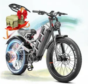 eAhora Romeo Pro (2025 Upgraded) Peak 1600W 34MPH Electric Bike for Adults, 48V 60AH 200  Miles Long Range Electric Bike, 26*4.0" Fat Tire Electric Mountain Bike, Full Suspension, Commuting & Delivery