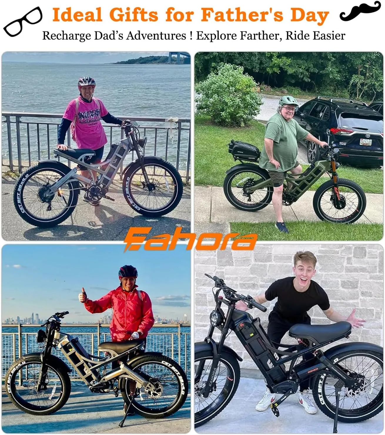 eAhora Romeo Pro Ⅱ(2025 Version) 4000W Peak Electric Bike for Adults, 52V 70Ah Battery up to 200Miles,46Mph Dual Motors Ebike,26"*4.0 Fat Tire Full Suspension Off-Road Mountain E-Bike for Men,UL 2849