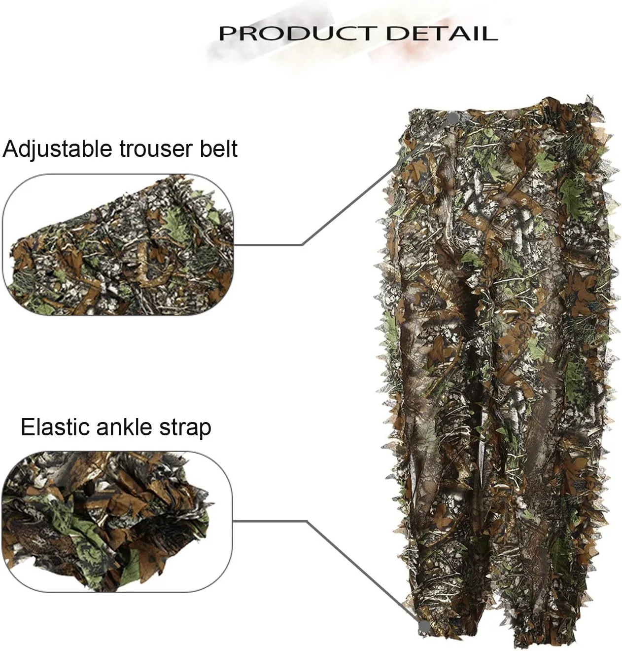 EAmber Ghillie Suit Gilly Hunting Suits Pants 3D Leaf Camo Camouflage Coveralls Youth Adult Lightweight Clothes