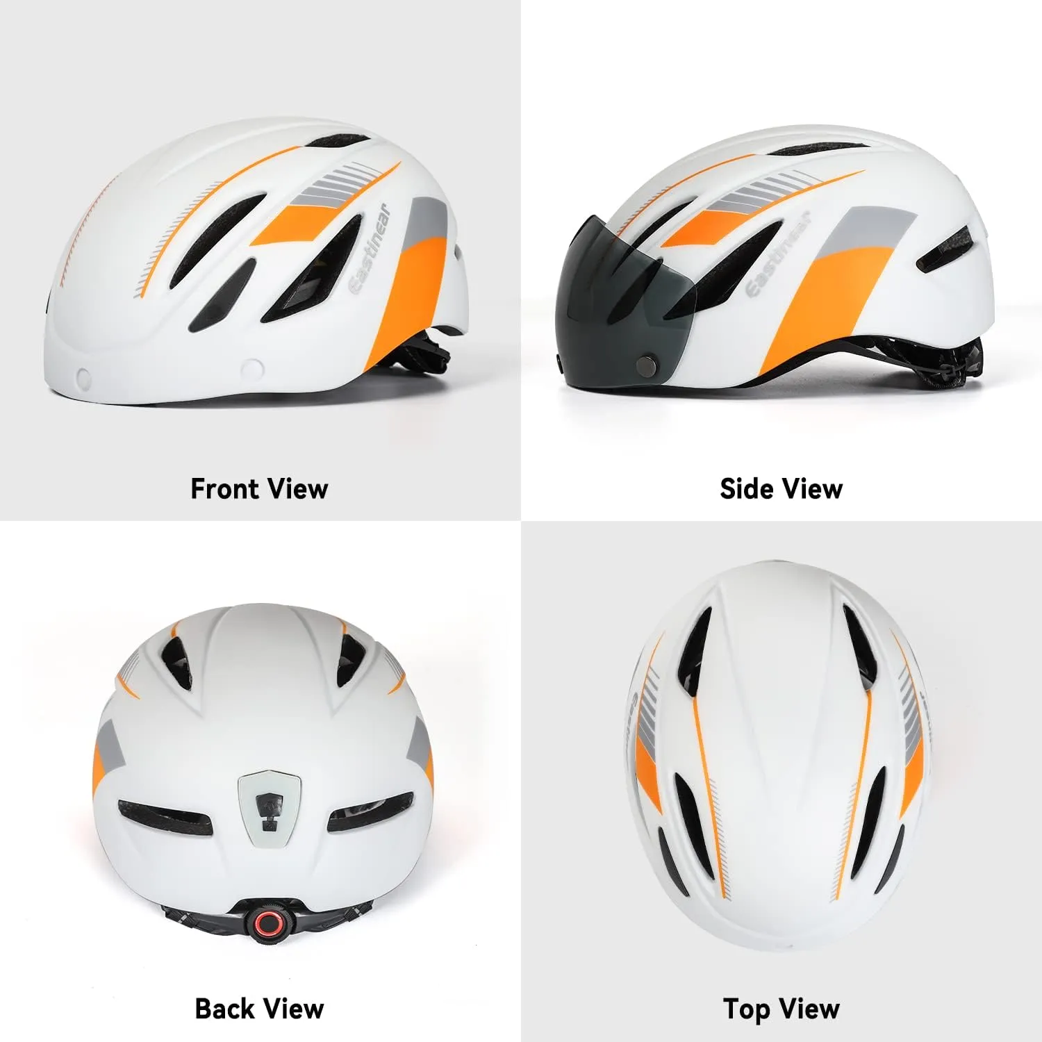 EASTINEAR Adults Bike Helmet Magnetic Goggle Cycling Helmet with USB Rechargeable Taillight for Men Women Mountain & Road Bicycle Helmet Magnetic Shield