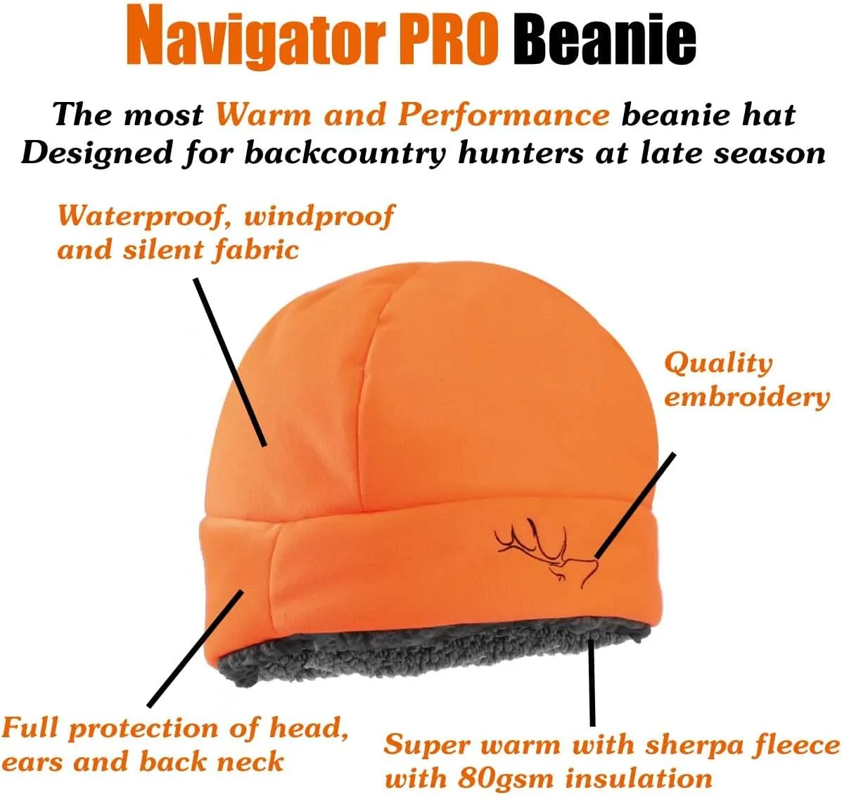 EDTREK Ultra Performance Insulated Beanie Hat for Cold Weather - Waterproof and Windproof Backcountry Winter Hat