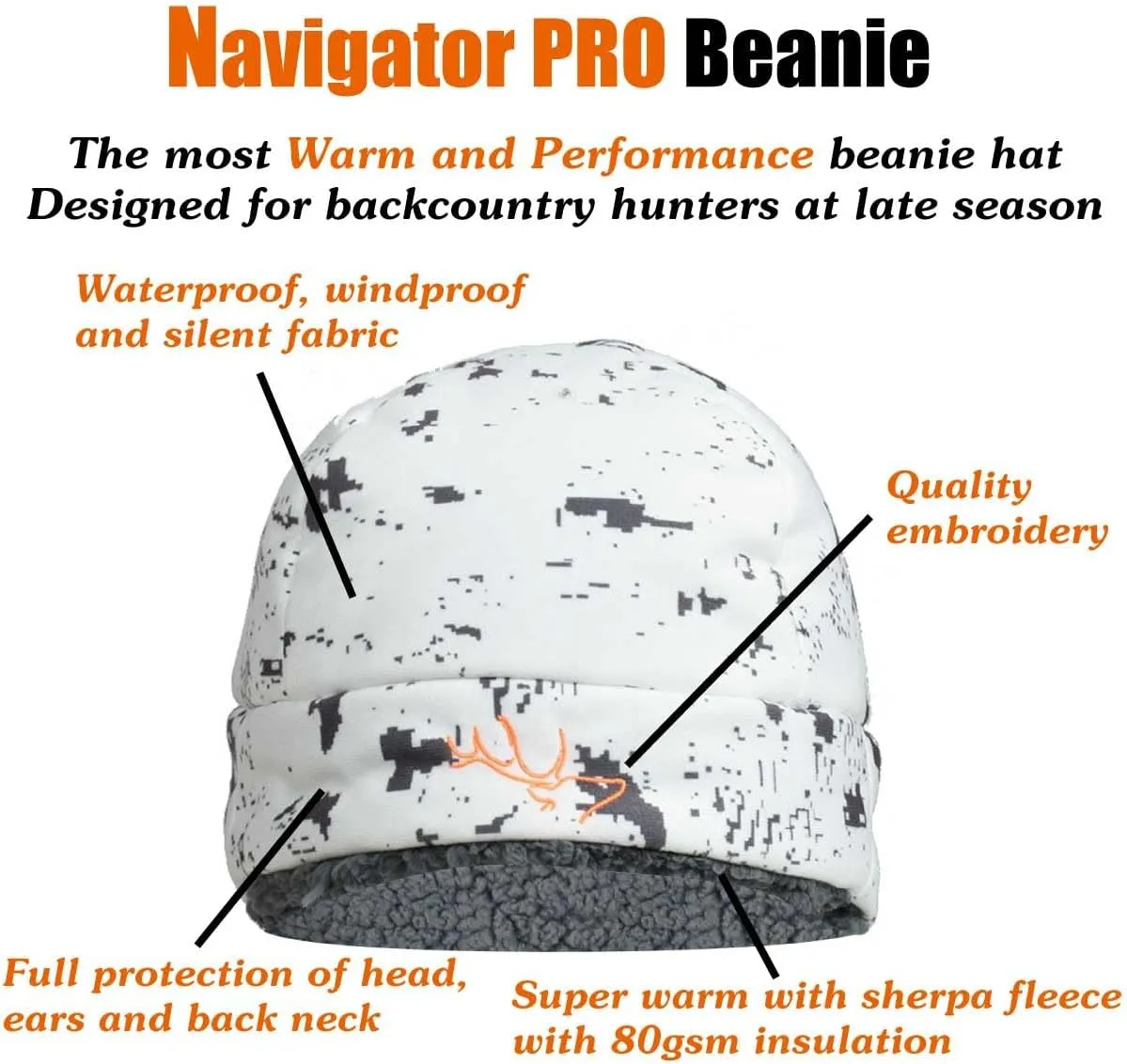 EDTREK Ultra Performance Insulated Beanie Hat for Cold Weather - Waterproof and Windproof Backcountry Winter Hat