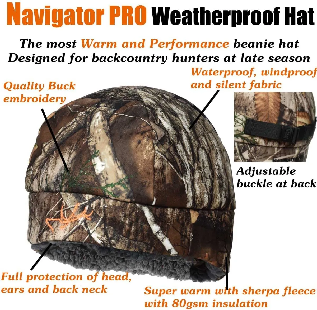 EDTREK Ultra Performance Insulated Beanie Hat for Cold Weather - Waterproof and Windproof Backcountry Winter Hat