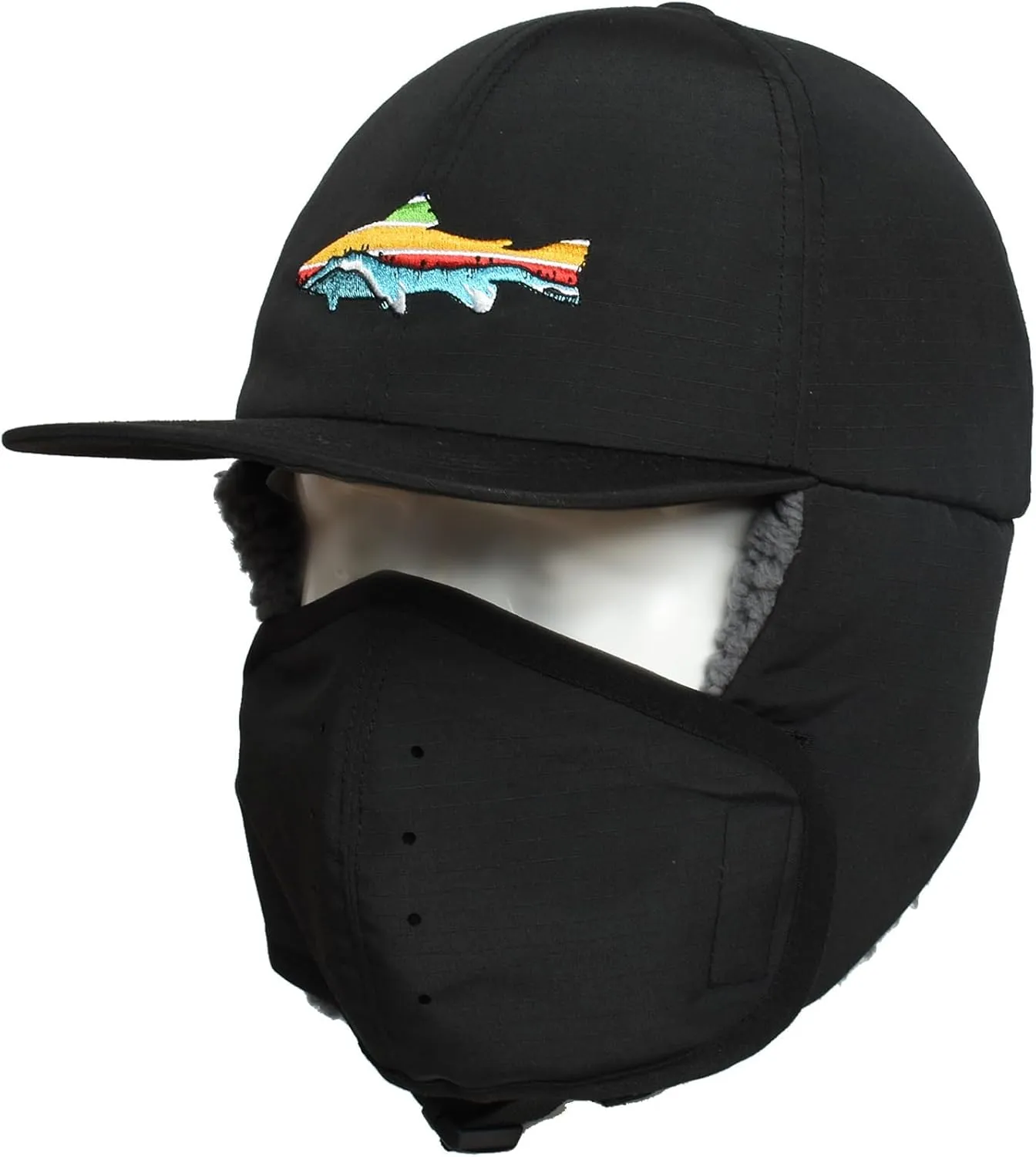 EDTREK Waterproof Trapper Hat with Face Mask for Coldest Conditions - Backcountry Winter Bomber Hat