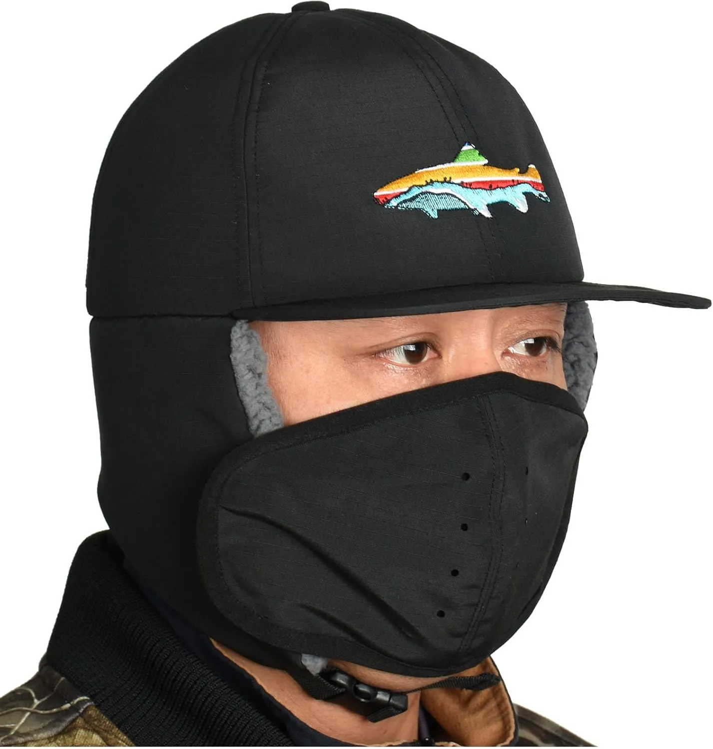 EDTREK Waterproof Trapper Hat with Face Mask for Coldest Conditions - Backcountry Winter Bomber Hat