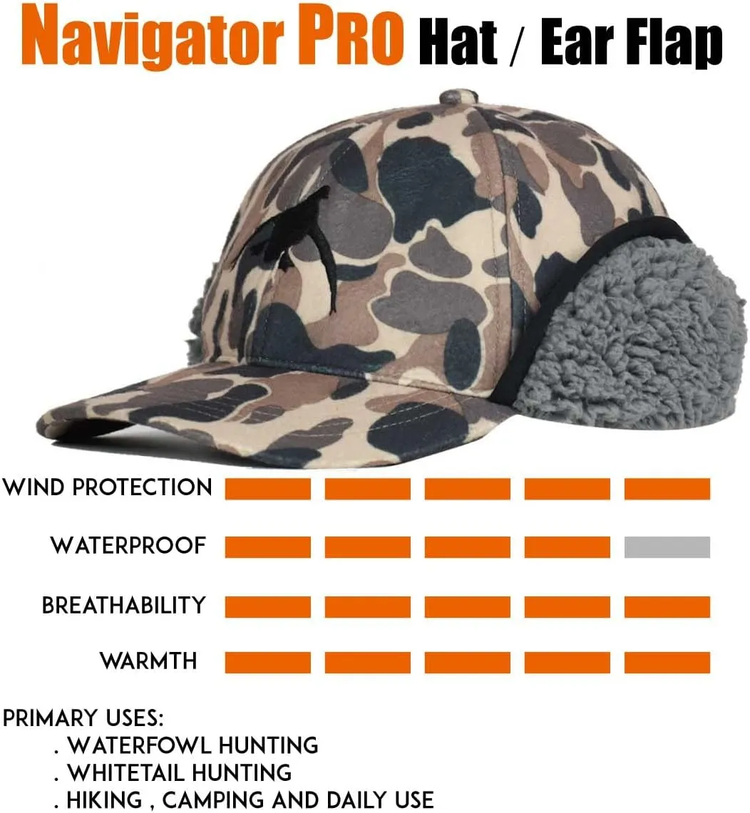 EDTREK Windproof and Waterproof Winter Hat with Sherpa Lined Ear Flap - Ultra Performance Blaze Orange and Camo Hunting Hat
