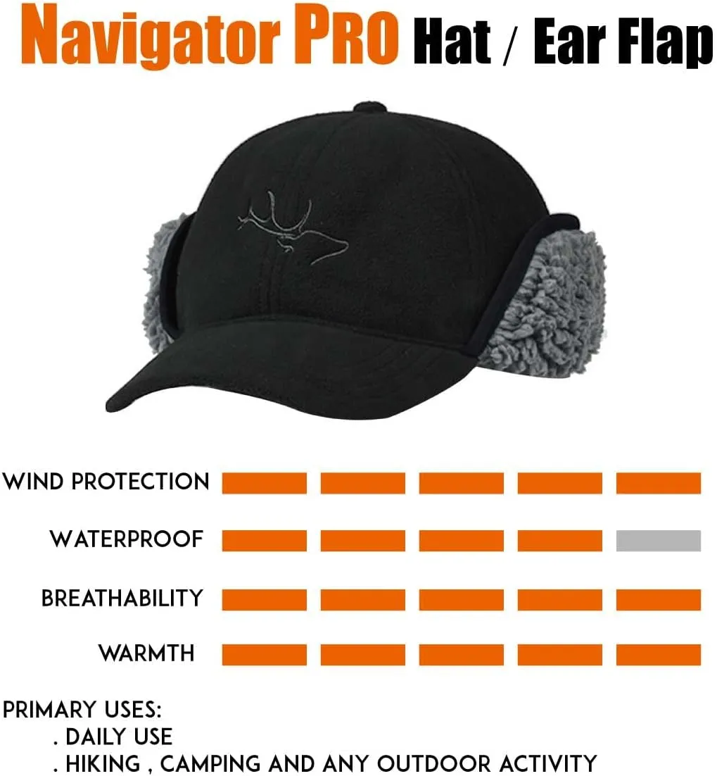 EDTREK Windproof and Waterproof Winter Hat with Sherpa Lined Ear Flap - Ultra Performance Blaze Orange and Camo Hunting Hat