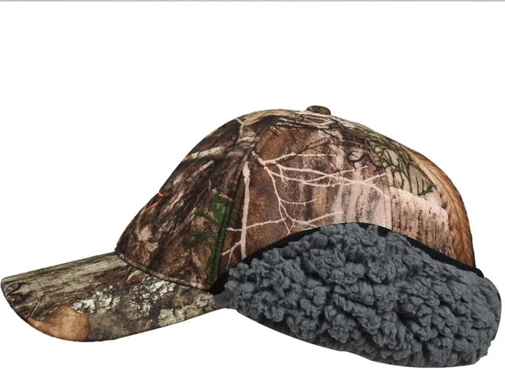 EDTREK Windproof and Waterproof Winter Hat with Sherpa Lined Ear Flap - Ultra Performance Blaze Orange and Camo Hunting Hat