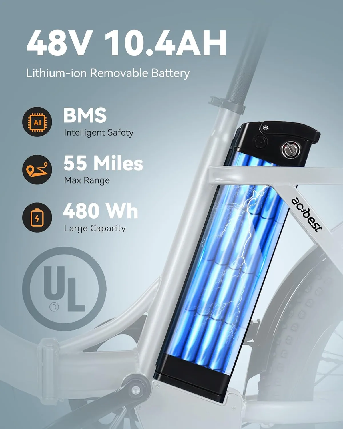 Electric Bike for Adults, Actbest Mars 20'' Fat Tire Folding Ebike with Peak 1000W Motor, 7 Speed 28MPH, 48V 499Wh Removable Battery Max Range 55 miles, Adjustable Bike Stem, Foldable Electric Bicycle