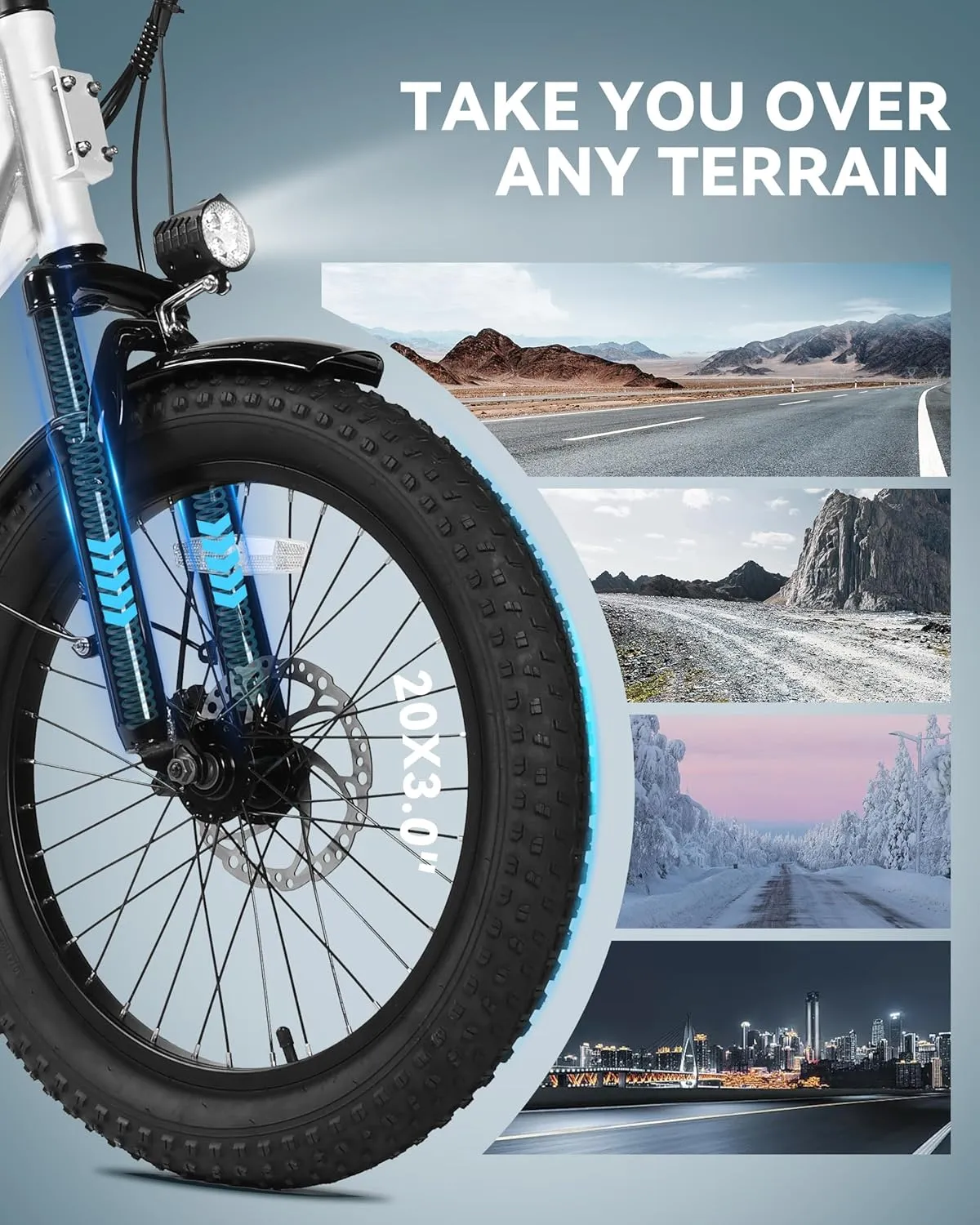 Electric Bike for Adults, Actbest Mars 20'' Fat Tire Folding Ebike with Peak 1000W Motor, 7 Speed 28MPH, 48V 499Wh Removable Battery Max Range 55 miles, Adjustable Bike Stem, Foldable Electric Bicycle