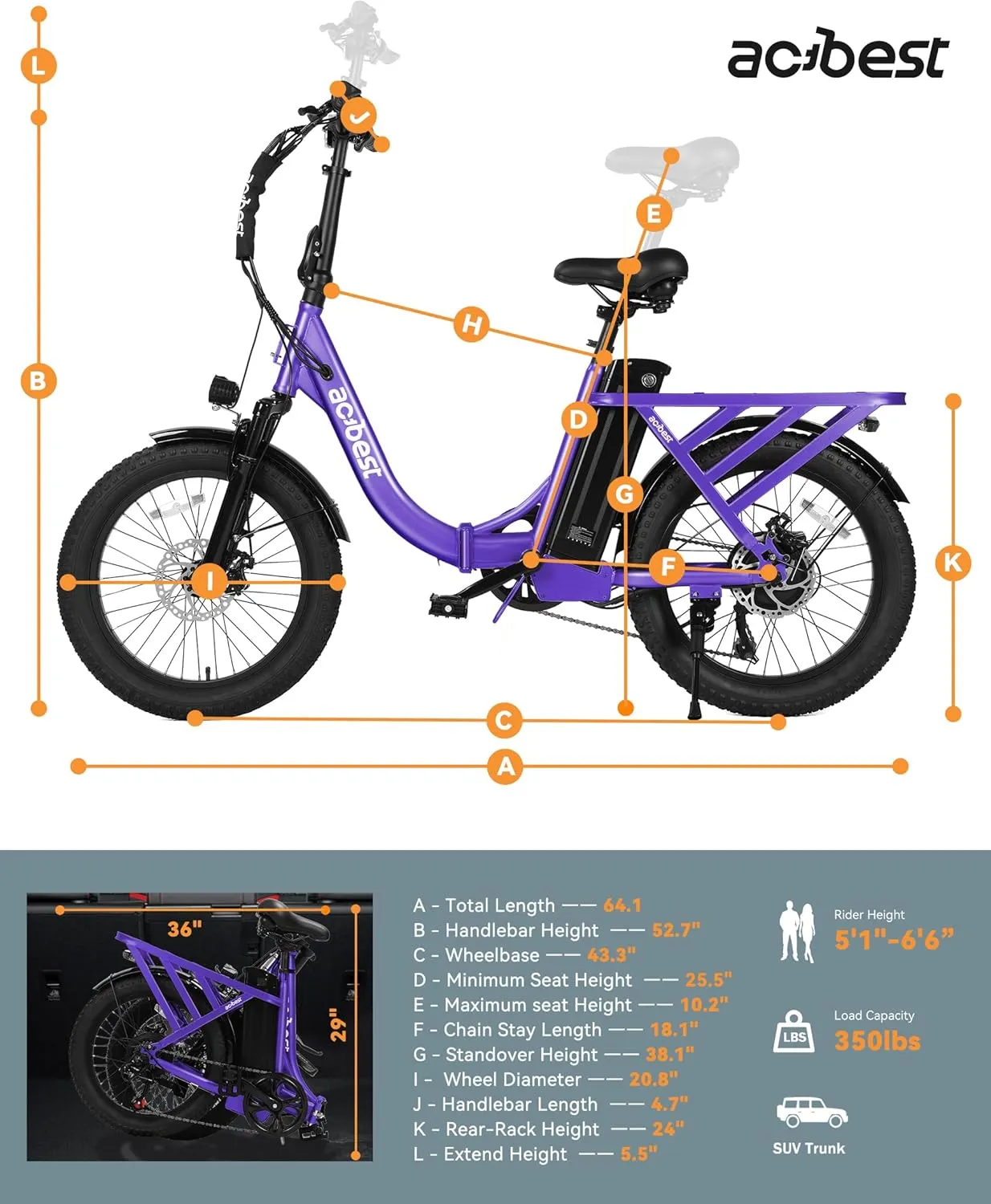 Electric Bike for Adults, Actbest Mars 20'' Fat Tire Folding Ebike with Peak 1200W Motor, 7 Speed 28MPH, 48V 499Wh Removable Battery Max Range 55 miles, Adjustable Bike Stem, Foldable Electric Bicycle