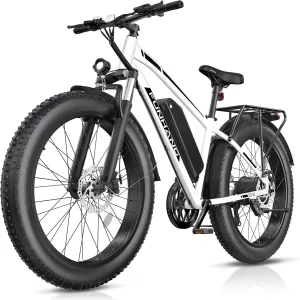 Electric Bike for Adults, Peak 1000W Ebike, 25MPH 60Miles Electric Mountain Bike, 26" Fat Tire Adult Electric Bicycle with 48V 13AH Battery, Rear Rack, 7 Speed, Front Suspension, Turn Signal