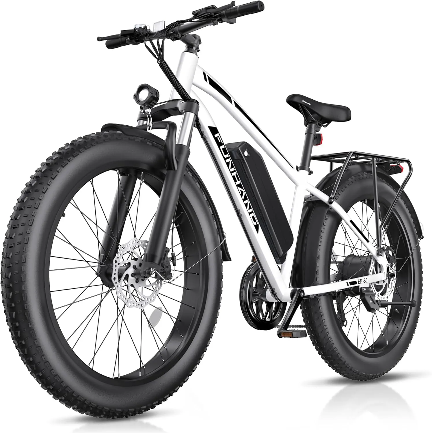 Electric Bike for Adults, Peak 1000W Ebike, 25MPH 60Miles Electric Mountain Bike, 26" Fat Tire Adult Electric Bicycle with 48V 13AH Battery, Rear Rack, 7 Speed, Front Suspension, Turn Signal
