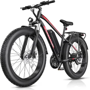 Electric Bike for Adults, Peak 1000W Ebike, 25MPH 60Miles Electric Mountain Bike, 26" Fat Tire Adult Electric Bicycle with 48V 13AH Battery, Rear Rack, 7 Speed, Front Suspension, Turn Signal